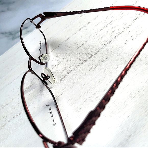 NEW STAINLESS STEEL Full Rim Rx'able Eyeglass Frame, Glasses burgundy 54-17-140 - Picture 6 of 7